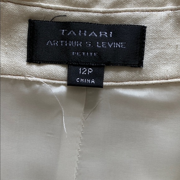 Tahari ASL Tan Midi Shirt Dress with Notched Collar Vintage - Picture 7 of 12